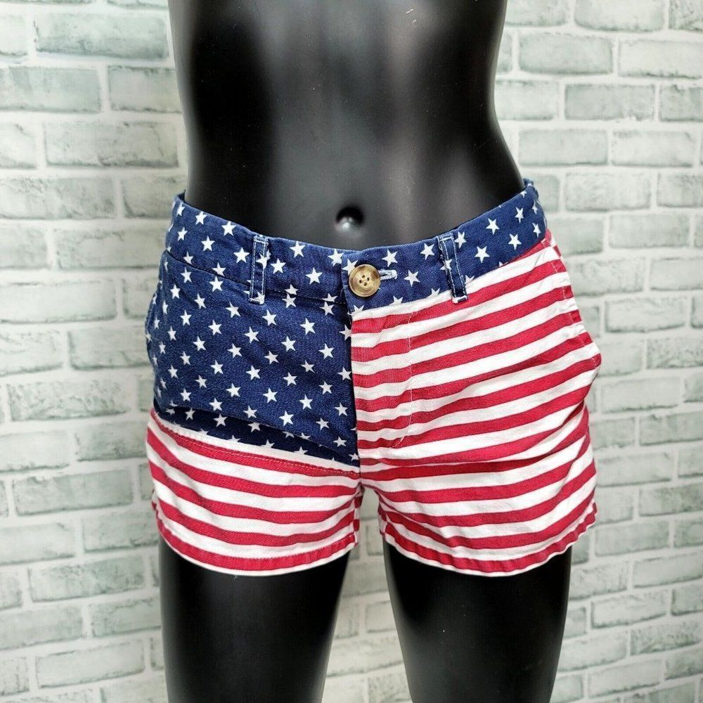 Chubbies Womens S The Miss 'Mericas 2.0 American Flag Shorts July 4th Patriotic